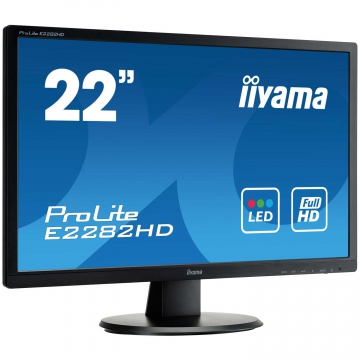 MONITEUR 22" IIYAMA - Réponse Time 5MS - 1 Port VGA - 1 Port  DVI - Dalle TFT Led - Full HD 1920 x 1080 à 60 Hz - Garantie 1 ans sur site